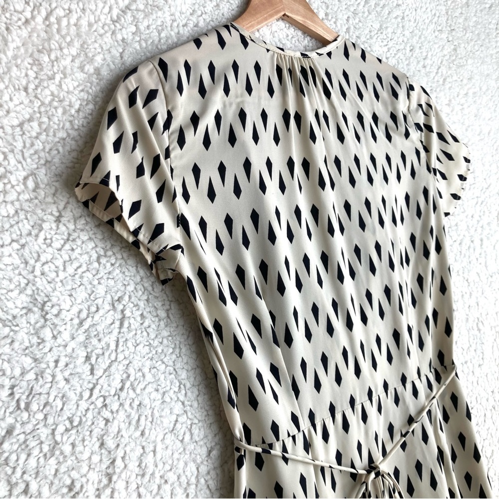 Lulu's Women's cream diamond print Short sleeve wrap maxi dress, Sz XS - Picture 15 of 16